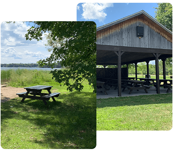 rideau ferry picnic shelter and tables