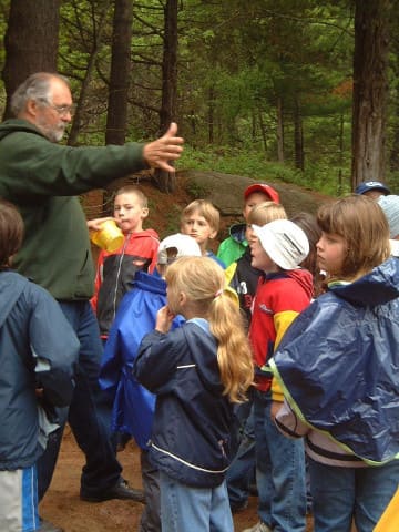 Barry McQuay teaches a group of students at Foley Mountain.